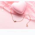 wholesale S925 Silver Ankle Chain Korean Style Forest Series Minimalist Heart-shaped Ankle Bracelet Elegant and Cute Dainty Foot Jewelry S2640-0-2