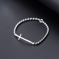 wholesale S925 silver chain bracelet for women, Japanese and Korean style fashion cross bracelet, elegant and individual small light bead hand accessory for women S2801-0-4