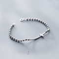 wholesale S925 silver chain bracelet for women, Japanese and Korean style fashion cross bracelet, elegant and individual small light bead hand accessory for women S2801-0-2
