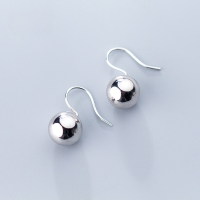 wholesale S925 Sterling Silver Nalan Minimalist Smooth Round Short Hook Light Pearl Earrings G1052-S925 silver pair