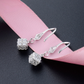 wholesale S925 silver Korean fashion full diamond zirconia earrings for women, square earrings, new factory wholesale-0-2