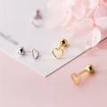 wholesale S925 Sterling Silver Women's Korean-style Fashion Hollow Heart Light Bead Earrings, Sweet and Elegant Wholesale Ear Accessories G1085-0-2