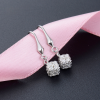 wholesale S925 silver Korean fashion full diamond zirconia earrings for women, square earrings, new factory wholesale-Women's earrings