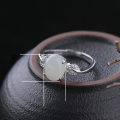 wholesale 925 Sterling Silver with Certificate Vintage Natural Hetian Jade Silver Inlaid Jade Openable Ring for Women-0-5