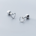 wholesale S925 Sterling Silver Women's Korean-style Fashion Hollow Heart Light Bead Earrings, Sweet and Elegant Wholesale Ear Accessories G1085-0-3