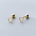 wholesale S925 Sterling Silver Women's Korean-style Fashion Hollow Heart Light Bead Earrings, Sweet and Elegant Wholesale Ear Accessories G1085-0-0