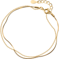 wholesale S925 Silver Women's Korean Style Fashion Fresh and Elegant Double Layer Snake Chain Bracelet for Ladies S2846-0-4