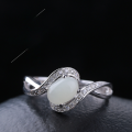 wholesale 925 Silver Inlaid with Hetian Jade Open-Ended Women's Ring, Simple Retro National Trend Style Pure Silver Ring Gift with Appraisal Certificate-0-0