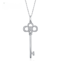 wholesale S925 sterling silver new style key pendant necklace long versatile simple fashion accessory for women-0-0