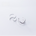 wholesale Metal material S925 sterling silver ear clips for men and women, minimalist and stylish double-layer non-pierced trendy line couple ear cuff ear accessories G1234-0-3