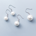wholesale Metal: s925, Earrings for Women, Korean Style Small Fresh White Bead Synthetic Pearl Short Design Elegant Ear Accessories G7584-0-0