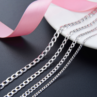 wholesale S925 Sterling Silver European and American Hip-Hop Trendy Unisex Necklace, Minimalist Fashion Personalized Long Pendant Chain for Sweaters or Collarbone-2M/16 inches 925 silver