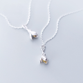 wholesale S925 Silver Flower Necklace for Women, Korean Style Small Fresh Magnolia Choker, Dainty and Girlish Short Pendant Necklace D5212-0-0