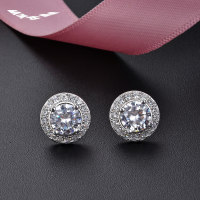 wholesale S925 Silver Retro Korean Style Minimalist Round Zircon Stud Earrings for Women, Wholesale and Drop Shipping from Factory-Earrings-[Not suitable for Tremella plug]