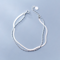 wholesale S925 silver women's Japanese-style minimalist double-layer bracelet elegant multi-layer trendy accessory S2927-0-0
