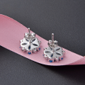 wholesale S925 Silver Simple and Fashionable Snowflake Micro-Set Zircon Stud Earrings Korean Style Jewelry Factory Wholesale and Distribution-0-1