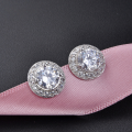 wholesale S925 Silver Retro Korean Style Minimalist Round Zircon Stud Earrings for Women, Wholesale and Drop Shipping from Factory-0-1