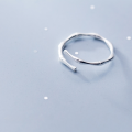 wholesale S925 Silver Ring Women's Korean Style Simple and Fresh Smooth Bamboo Knot Open Adjustable Ring Artistic Single Ring J2503-0-2