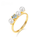 wholesale 925 Silver Gold-Plated Vintage Court-style Natural Pearl Collarbone Ring for Women, Japanese Minimalist Luxury, Aimeiju New Design-0-0