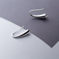 wholesale Sterling Silver S925 Korean Style Minimalist Smooth Teardrop Ear Hooks Geometric Earrings for Women E7347-0-2