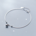 wholesale S925 Silver Ankle Chain Women's Japanese Style Minimalist Bell Sweet Beaded Bean Cute Round Foot Jewelry S3001-0-2
