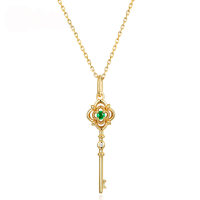 wholesale 925 Sterling Silver Small Niche Design Women's Choker Necklace Short Layered Chain Internet-Famous Key Pendant Minimalist Neck Jewelry-[Pendant] Without chain 925 silver