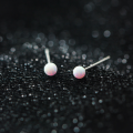 wholesale S925 silver mini synthetic opal earrings, Korean-style elegant mini student ear piercings jewelry M00541-0-1