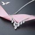 wholesale S925 Silver Minimalist V-Shape Diamond Pendant Choker Necklace for Women with Zirconia Fashion Set-0-1