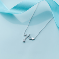 wholesale S925 silver women's Korean-style elegant diamond-embedded electrocardiogram short necklace sweet wave necklace D5390-0-3