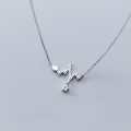 wholesale S925 silver women's Korean-style elegant diamond-embedded electrocardiogram short necklace sweet wave necklace D5390-0-2