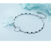 wholesale Metal material S925 silver bracelet for women, Japanese and Korean style minimalist personality circle ring temperament fashion twisted sheet jewelry for women S3107-S925 Silver Bracelet 925 Silver