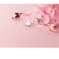 wholesale Sterling Silver Stud Earrings Women Japanese Minimalist Fashion Small Flying Dragon Cute Unique Anime Animal Earrings Jewelry G2011-0-4