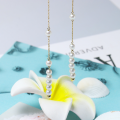 wholesale 9K Gold Jewelry, Korean Popular Pearl Long Earrings for Women, Minimalist Style Ear Thread-0-2