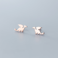 wholesale Sterling Silver Stud Earrings Women Japanese Minimalist Fashion Small Flying Dragon Cute Unique Anime Animal Earrings Jewelry G2011-0-1
