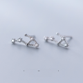 wholesale Metal S925 stud earrings for women, Korean-style minimalist and fresh, with diamond accents, twelve zodiac signs, sweet and fashionable ear jewelry G2096-0-11