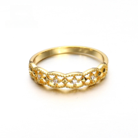 wholesale 9K Gold Diamond Fairy Tale Series Ring for Women, 4-Degree Fashion OL Minimalist Ring, Yili Jewelry-10K gold zircon spot 14 - contact customer service to bid  17#