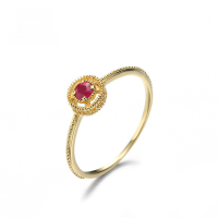 wholesale 14K Gold Artli Jewelry Vintage Lace Hollow-Out Ruby Ring Factory Direct Distribution-14K Gold Hollow Natural Ruby Ring 11#