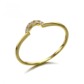 wholesale 9K gold Japanese-inspired lightweight luxury jewelry, stackable and versatile semi-circle ring for women, minimalist jewelry wholesale-0-0