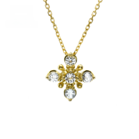 wholesale 9K Gold Japanese Ultra-Small Exquisite Mini Necklace for Women, White Topaz Jewelry, New Style, Yili Wholesale-Mini White Topaz Necklace  9K Gold