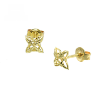 wholesale 9K gold Japanese-style luxury jewelry, vintage hollow 3D stud earrings for women, basic collection of summer new arrivals-9K gold three-dimensional hollow earrings