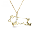 wholesale 9K Gold Natural Freshwater Pearl Cute Pig Pendant Women's Necklace Sweater Chain Pendant, Yili Jewelry-0-0