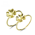 wholesale 9K Solid Gold Exquisite Lucky Goddess Four-Leaf Clover Ring, New Style from Source Manufacturer-0-0