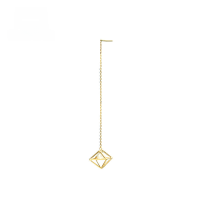 wholesale 9K Gold Geometric Minimalist Style Natural Freshwater Pearl Earring Single Piece Women's Source Accessory Wholesale-Pearl earring (single)>9k gold