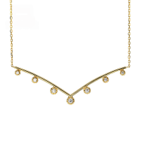 wholesale 14K Gold Artli Jewelry Natural Moissanite Large V-Shape Necklace Collarbone Chain Women's Korean Version Super Exquisite Simple New Style-14K Moissanite Large V-Shaped Necklace