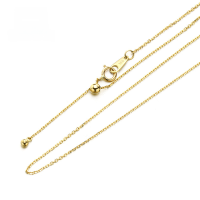 wholesale 9K Gold Adjustable Bead Necklace for Women, Can Be Worn Alone or with Pendants, Does Not Fade, Bare Chain Wholesale-Adjustable bare chain 45cm*0.85mm 9K yellow
