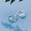 wholesale S925 Silver Ring Women's Japanese and Korean Style Minimalist Diamond-Inlaid Leaf Ring, Forest-inspired Fresh and Elegant Ring J5614-0-1