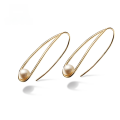 wholesale 9K Gold Simple and Exquisite Fashion OL Natural Freshwater Pearl Earrings Japanese Light Luxury Jewelry Design Ear Hooks-0-0