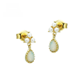 wholesale 14K Gold Autumn Natural Pearl Opal Earrings, Simple and Fashionable Teardrop Elegant Stud Earrings Source Factory Accessories-0-0