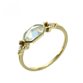 wholesale 9K Gold Ring Engravable New Sky Blue Topaz Unique Shape Personality Jewelry-0-0