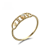 wholesale 9K Gold Japanese and Korean Light Jewelry Women's Natural Opal Star Ring Simple and Fashionable OL Ring Wholesale-12#